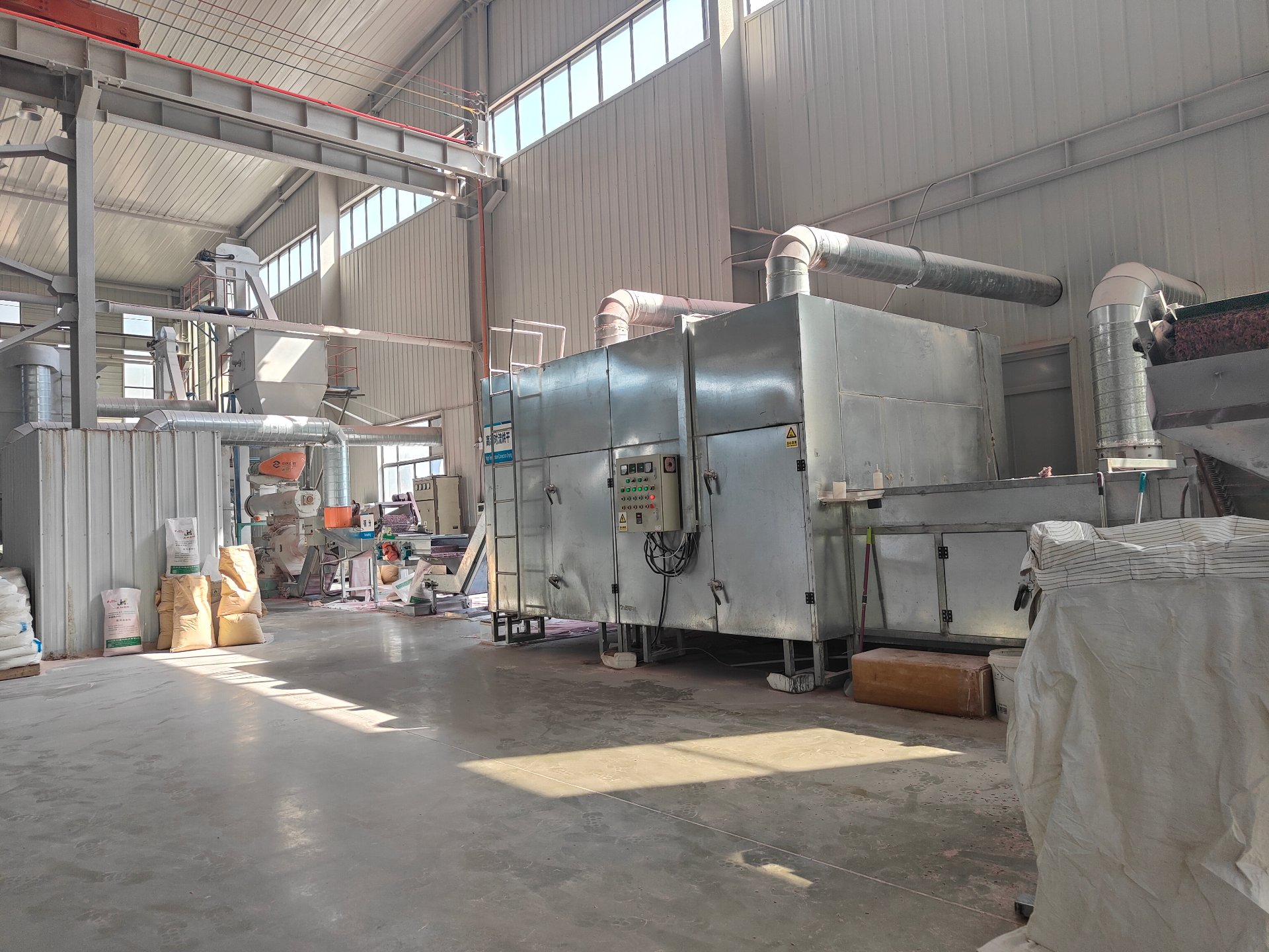 Drying system for tofu cat litter production