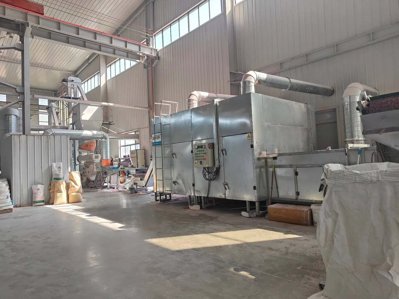 Drying system for tofu cat litter production