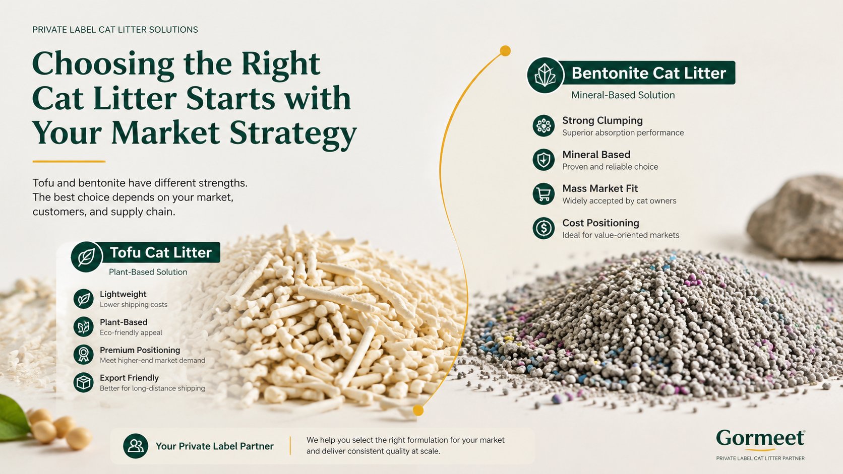 Tofu vs Bentonite Cat Litter — Choosing the Right Solution for Your Market